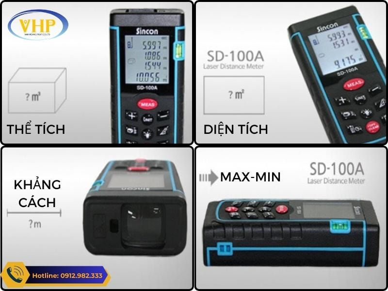 Các bài toán ứng dụng máy đo khoảng cách laser Sincon SD100A
