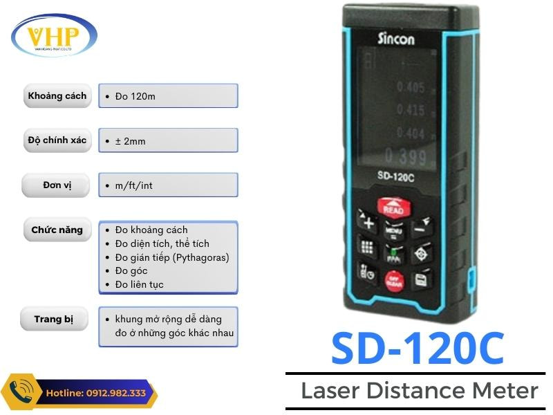 Mô tả cơ bản máy đo khoảng cách laser Sincon SD120C