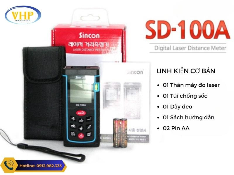 Trọn bộ Thước đo Laser Sincon SD100A tại trắc địa Hoàng Phát