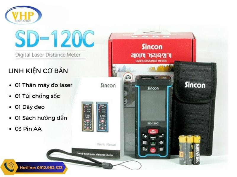 Trọn bộ máy đo khoảng cách laser Sincon SD120C tại trắc địa Hoàng Phát
