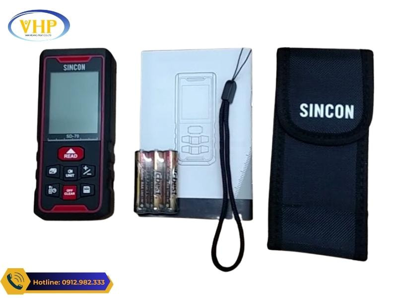 Trọn bộ sản phẩm máy đo Sincon SD-70 tại trắc địa Hoàng Phát