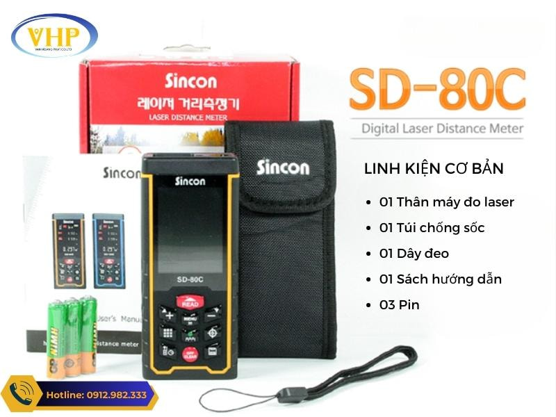 Trọn bộ máy đo laser Sincon SD-80C tại trắc địa Hoàng Phát
