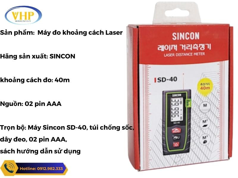 Trọn bộ máy đo Laser Sincon SD-40 tại trắc địa Hoàng Phát