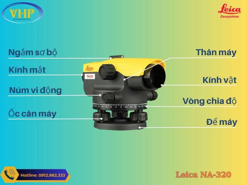Các bộ phận chính của máy thủy bình tự động Leica NA-320