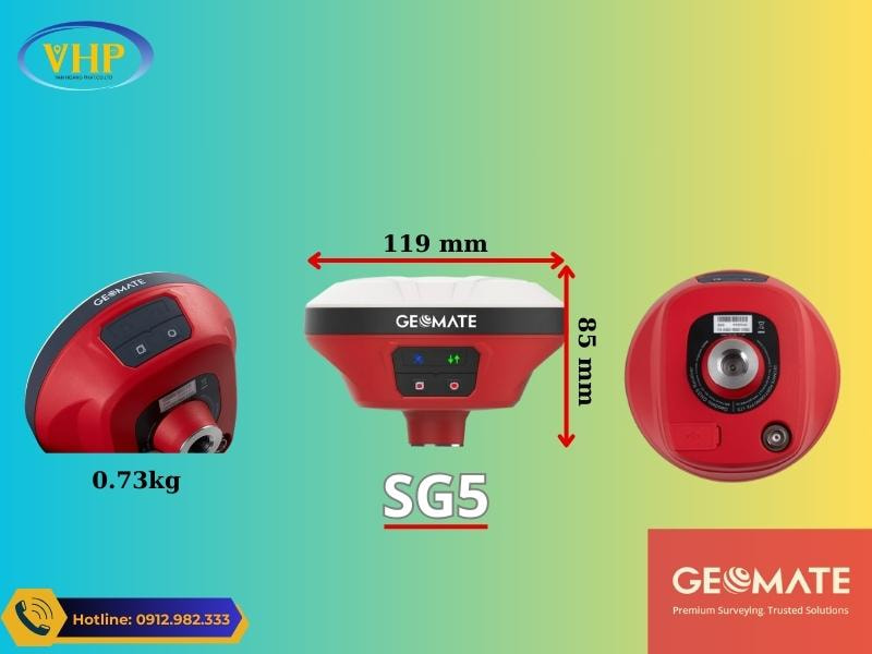 Kích Thước Vật Lý Của Máy GPS RTK GEOMATE SG5
