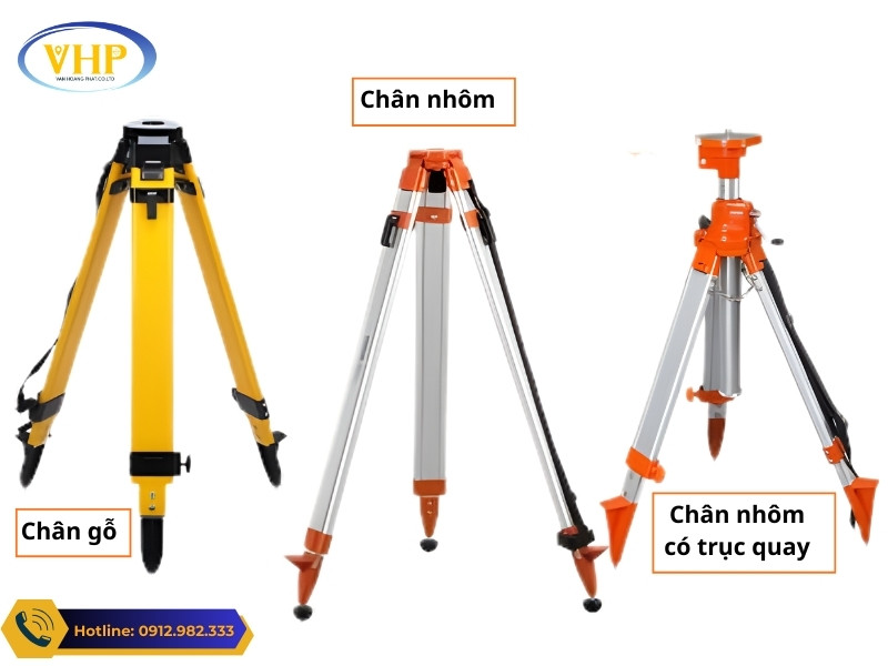 Các loại chân máy thủy bình