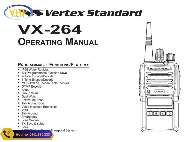 Tính năng nổi bật máy bộ đàm Vertex Standard VX-264