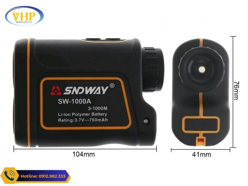 Kích thước máy đo khoảng cách SNDWAY SW-1000A