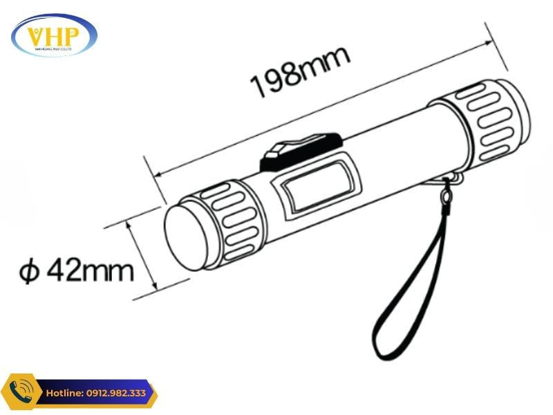 Kích thước máy đo sâu cầm tay Hondex PS-7FL