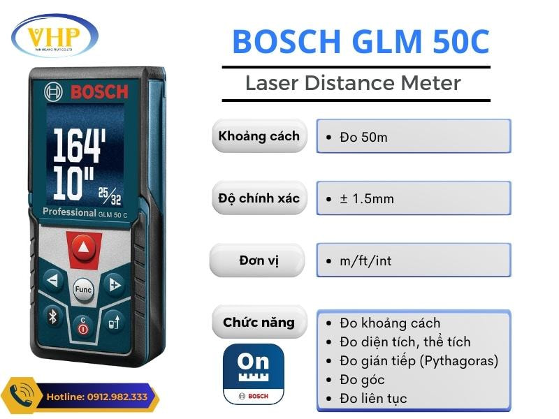 Máy đo khoảng cách Bosch GLM 50C tại trắc địa Hoàng Phát