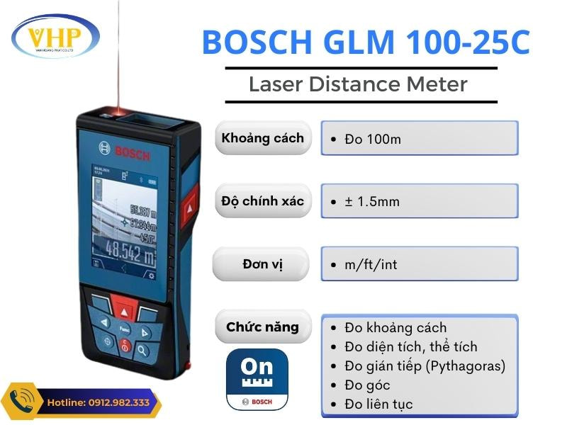 Máy đo khoảng cách Laser Bosch GLM 100-25C