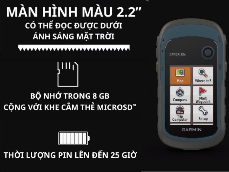 Thiết kế máy định vị cầm tay GPS Garmin eTrex 22x