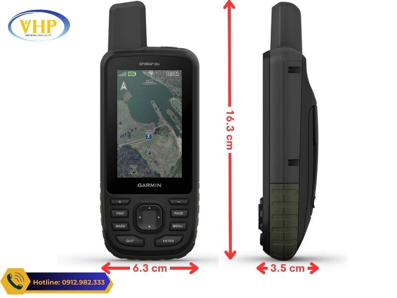 Kích thước Máy định vị cầm tay GPS Garmin GPSMAP 66s