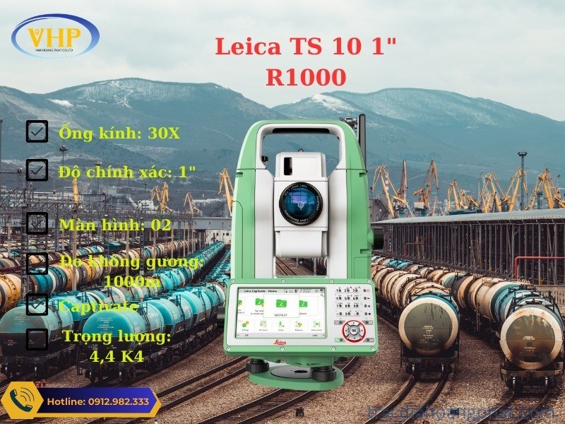Thông số kỹ thuật ấn tượng của máy toàn đạc Leica TS10 1"R1000