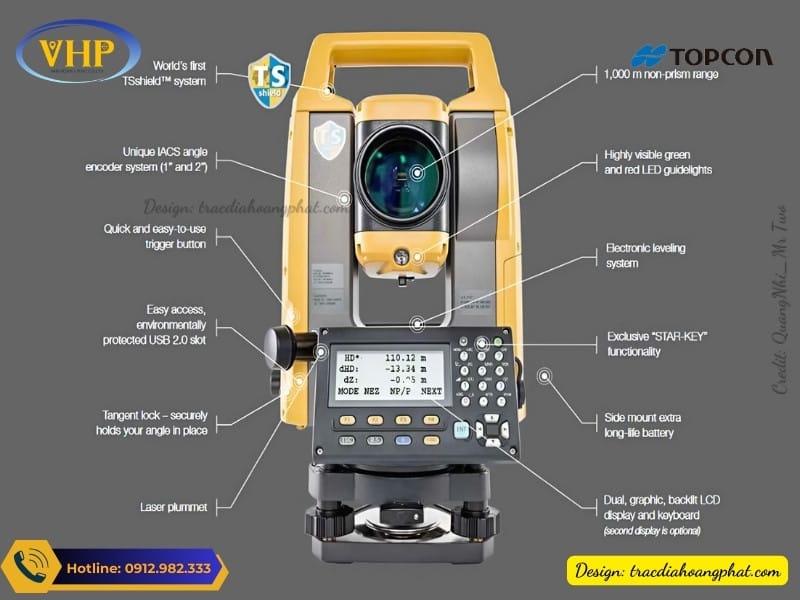 Cấu tạo của Máy toàn đạc điện tử Topcon GM-100 Series