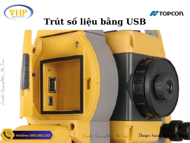 Cổng kết nối USB với lắp che của Máy toàn đạc điện tử Topcon OS-200 series (OS-201 & OS-202)