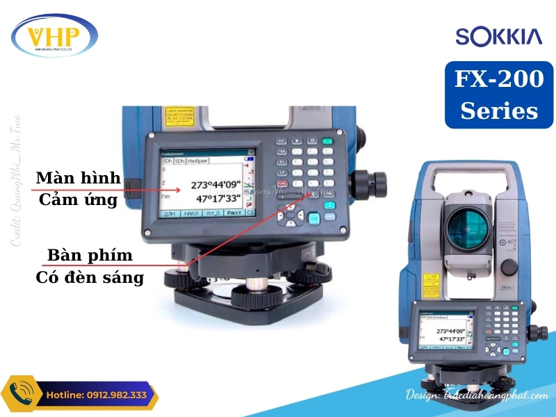 Màn hình và phím điều khiển của Máy Toàn Đạc Điện Tử Sokkia FX-200 Series