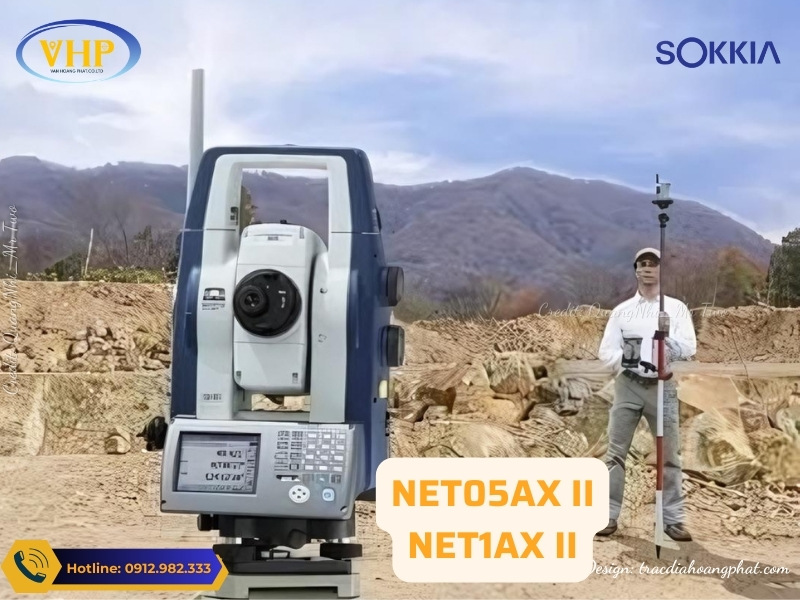 Máy toàn đạc 3D Robotic Sokkia NET05AXII/NET1AXII điều khiển từ xa lên đến 400m