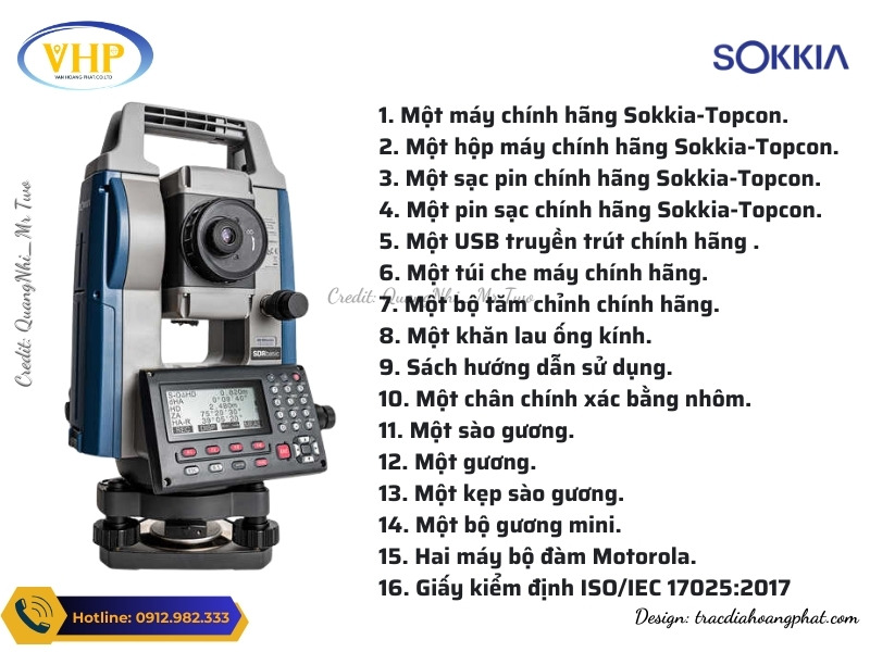 Máy toàn đạc điện tử Sokkia IM-50 Series gồm máy và phụ kiện