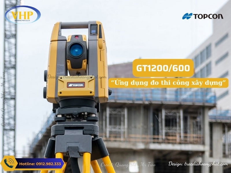 Máy toàn đạc tự động Topcon GT1200/600 ứng dụng đo thi công xây dựng