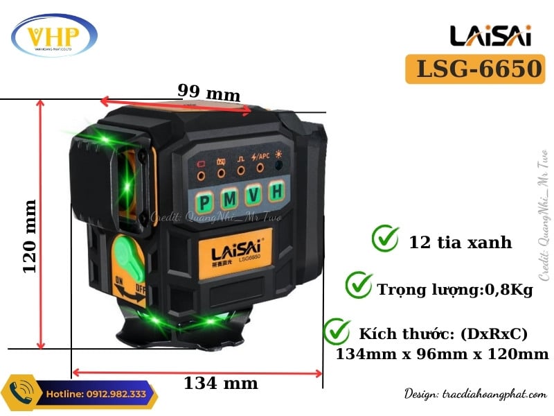 Cấu tạo của Máy cân bằng laser Laisai LSG6650