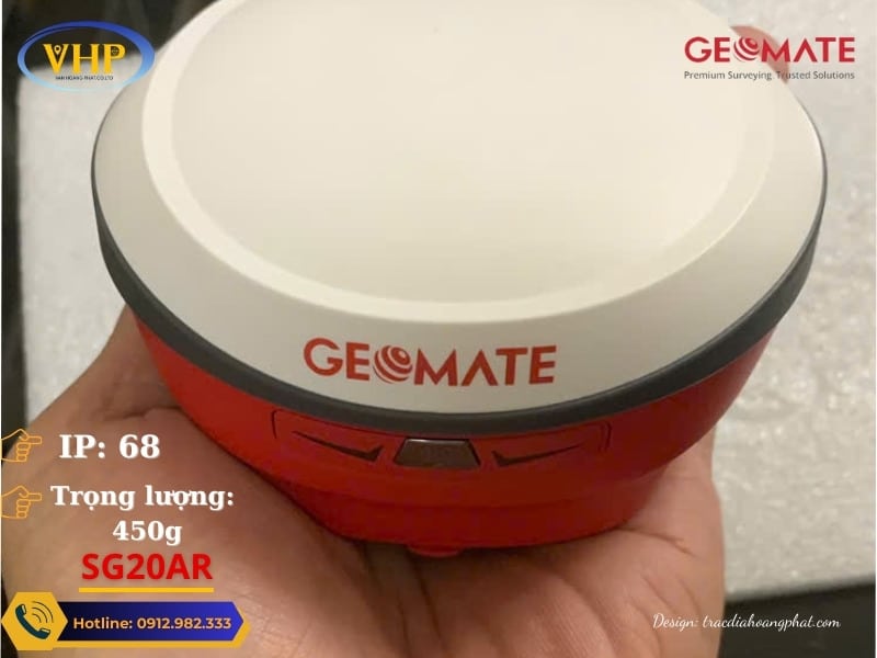 Máy GPS RTK GeoMate SG20AR với trọng lượng siệu nhẹ chỉ 450g