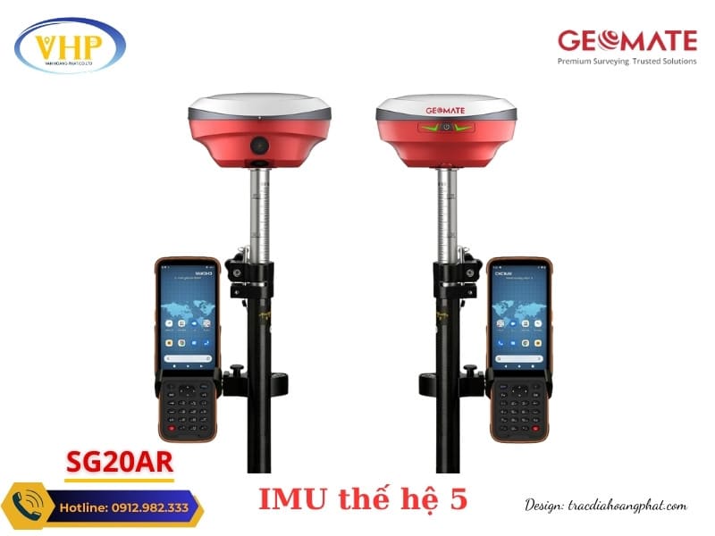 Máy GPS RTK GeoMate SG20AR trang bị công nghệ IMU thế hệ 5 tự động khởi tạo bù nghiêng