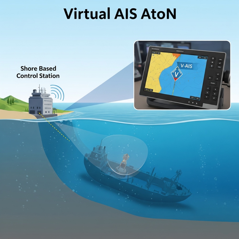 AIS AtoN ảo giúp tránh những nơi có đá ngầm, tàu đắm,...