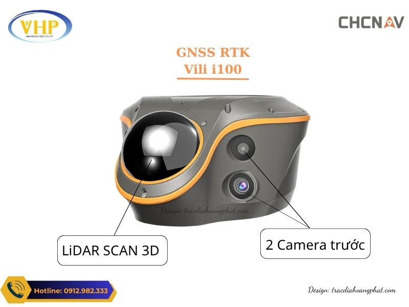 Máy GPS RTK CHC ViLi i100 Thiết Kế 2 Camera Phía Trước máy