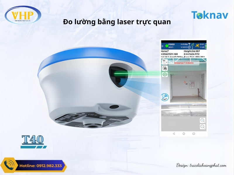 Máy GPS RTK Toknav T40 Đo lường bằng laser trực quan