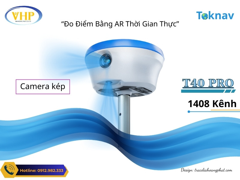 Máy GPS RTK Toknav T40PRO với 1408 kênh, Trang bị Camera kép hỗ trợ đo điểm bằng AR thời gian thực