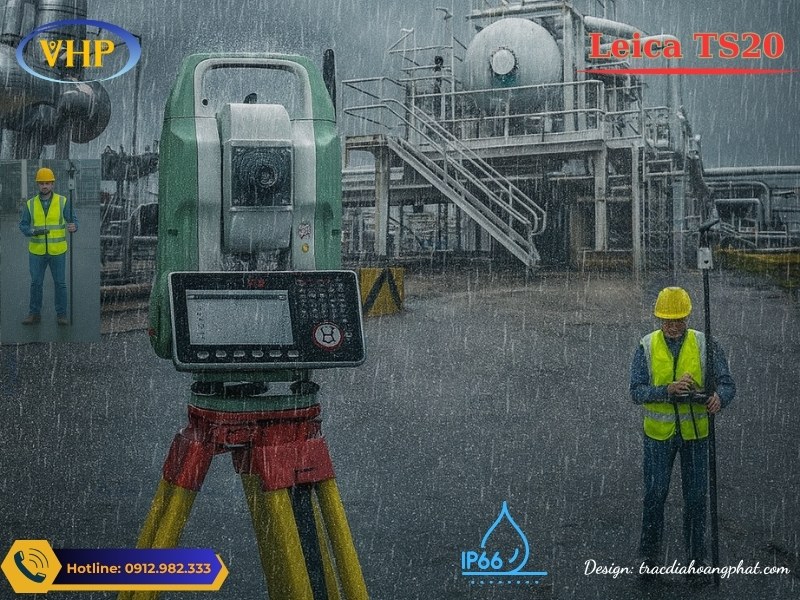 Máy toàn đạc điện tử Leica TS20 chống nước tuyệt đối với IP66