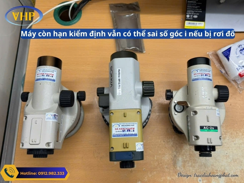 Máy thủy bình đã được kiểm nghiệm vẫn có thể có khả năng sai số góc i