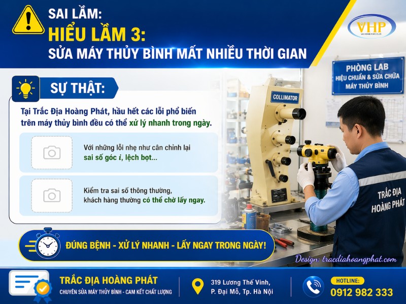 Các lỗi phổ biến trên máy thủy bình có thể sửa nhanh trong ngày, khách hàng chờ lấy ngay.
