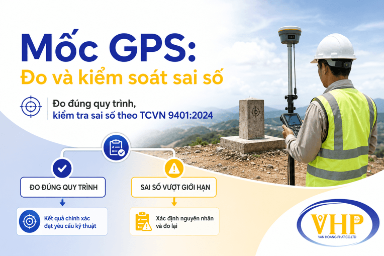 Mốc GPS: Cách đo và kiểm soát sai số theo TCVN 9401:2024